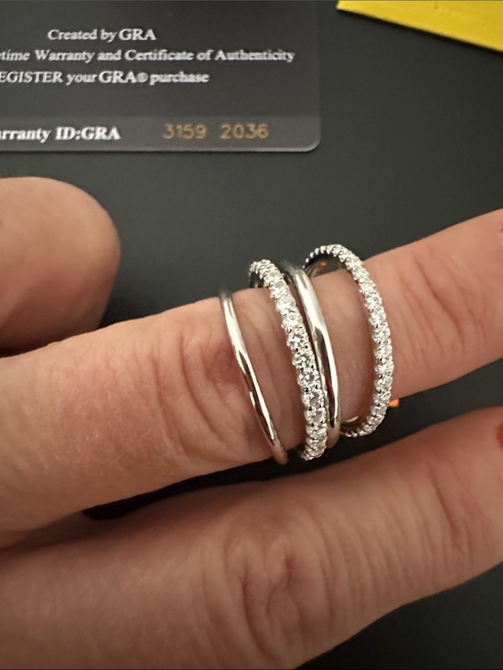 Moissanite Jewelry - GRA Cert Moissanite 925 Silver 4.3 ctw VVS D Pavé Ring. 4 Rings Looped